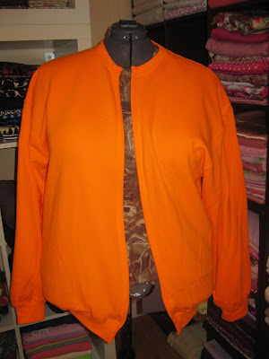 Hunter Safety Orange Sweatshirt Cardigan www.sewplus.blogspot.com