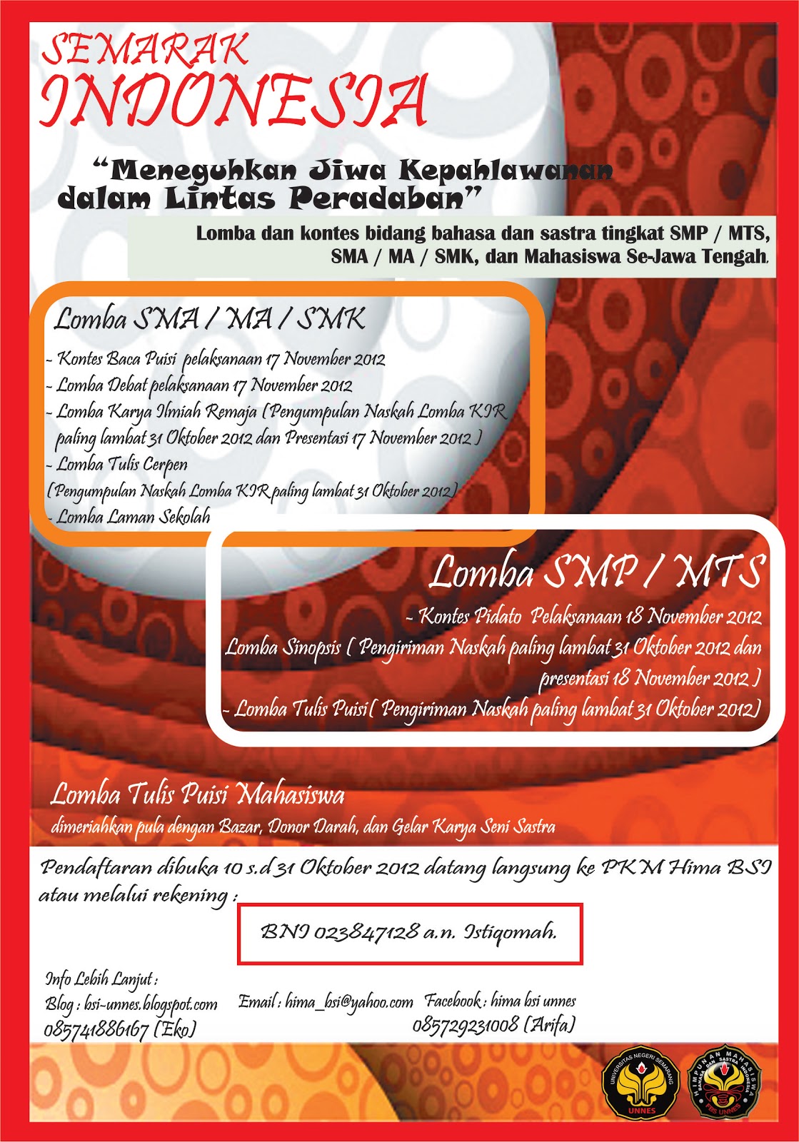Kontes bahasa dan sastra Indonesia Hima BSI UNNES