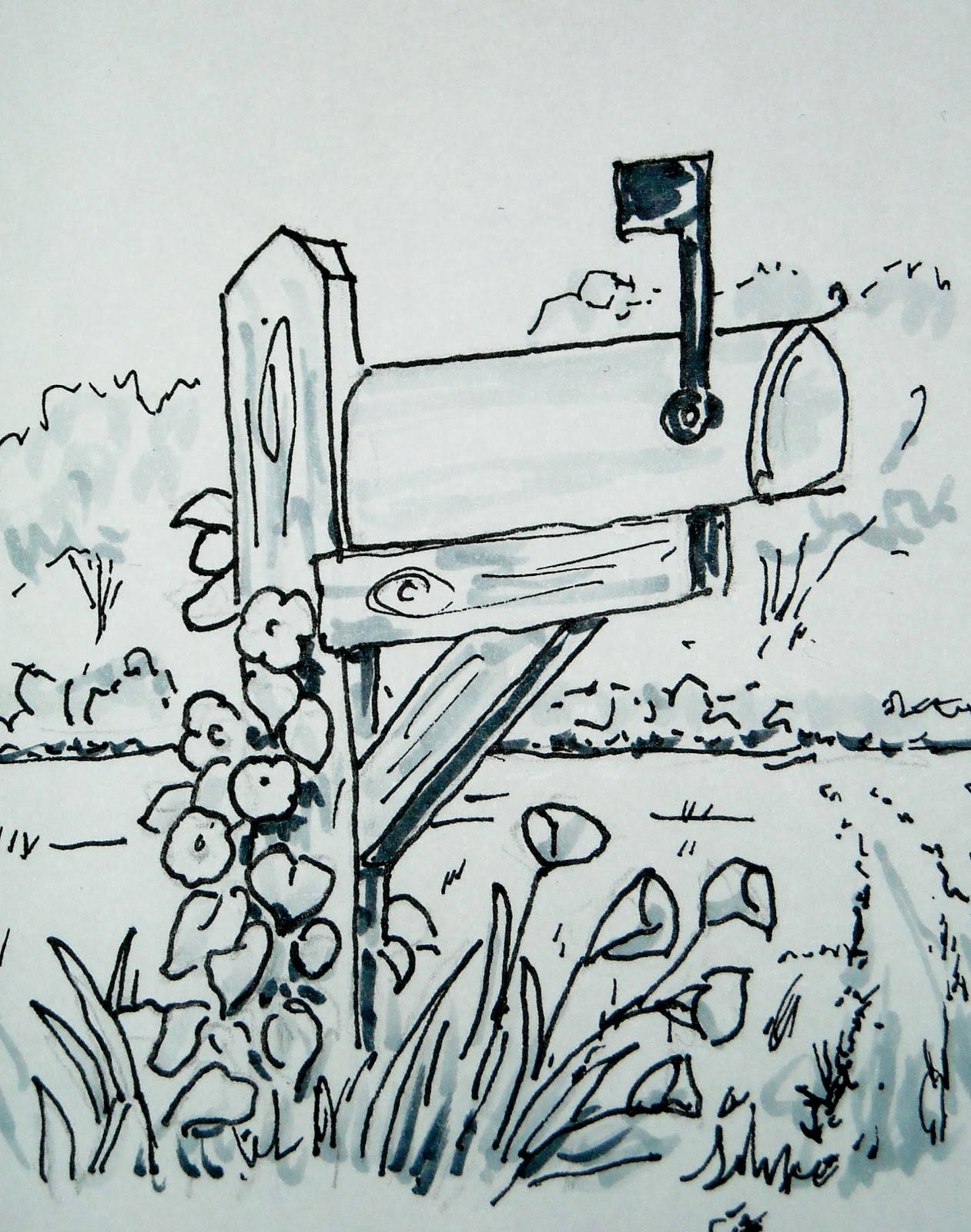 How to Draw Worksheets for The Young Artist: How to Draw a Mailbox Easy