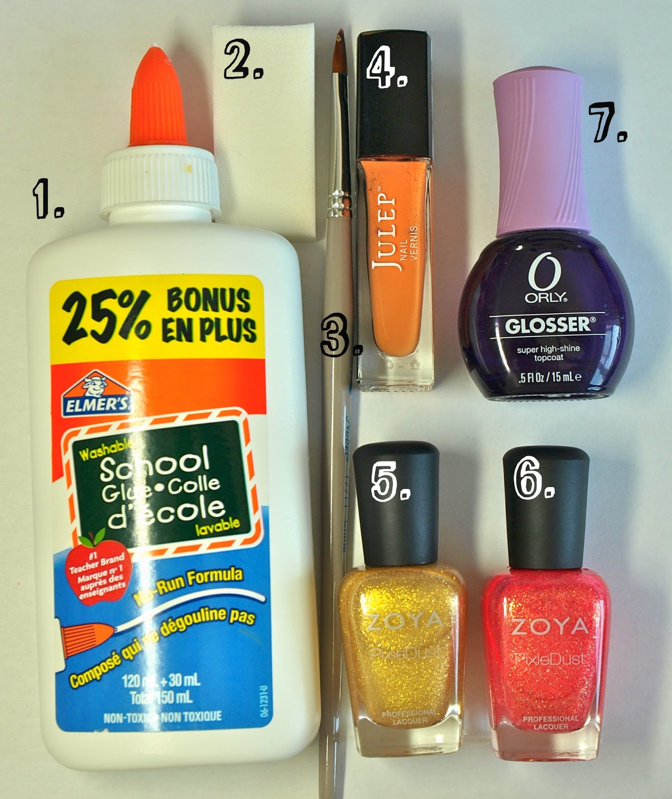 Elmer's Glue "Cuticle Shield" Summer Textured Ombre Nails Tutorial