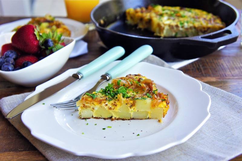 Potato Omelette With Caramelized OnionTortilla