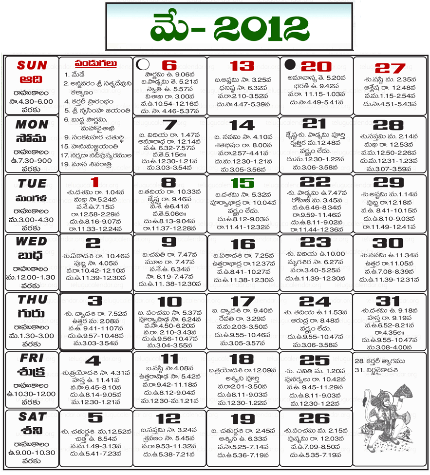 telugu calendar 2013