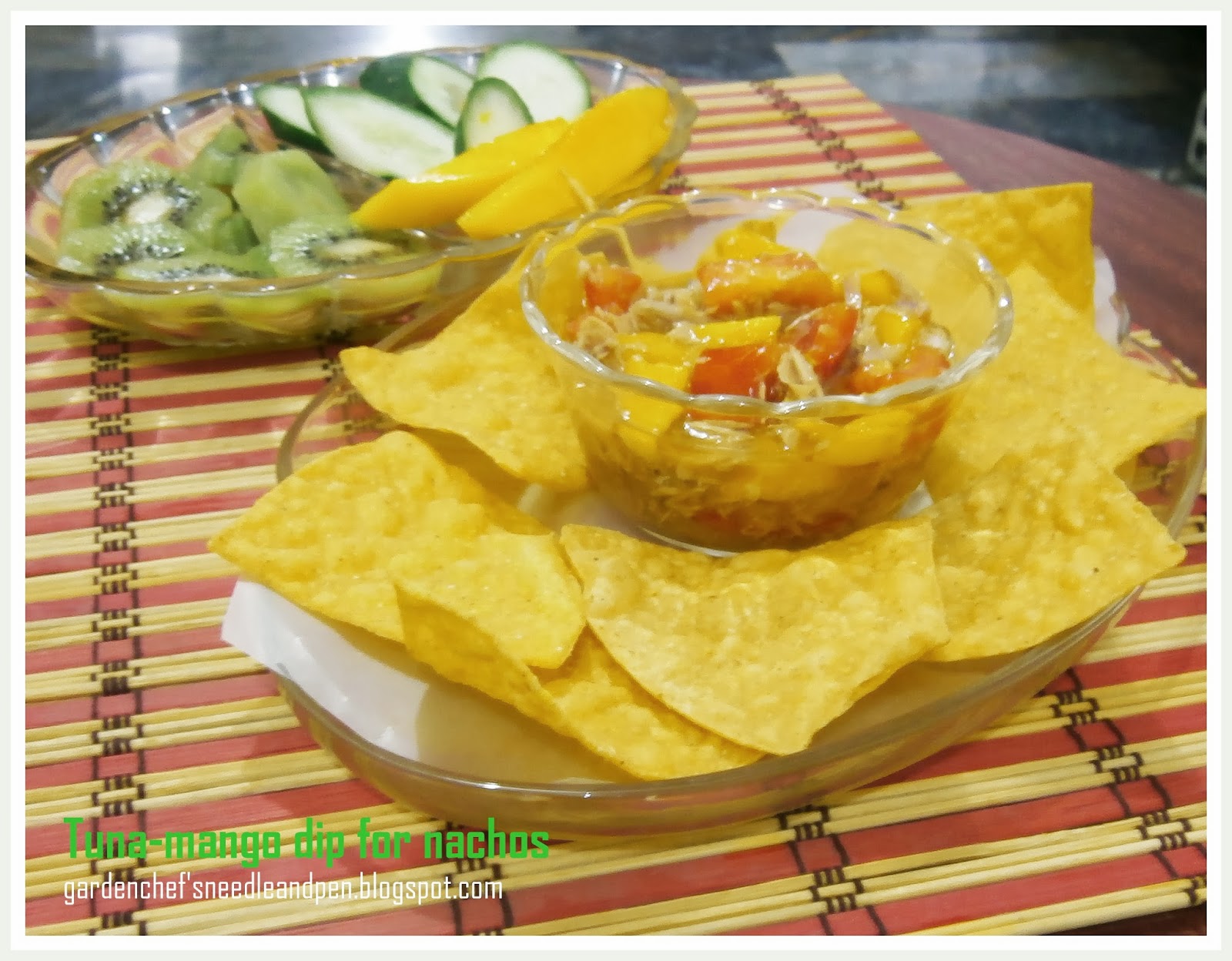 Garden Chef's Needle and Pen TunaMango Dip for Nachos on a Lazy Day