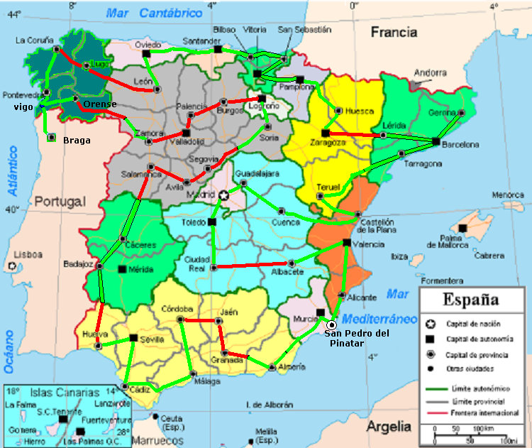 Vuelta a España en Mobylette, ¿por que no? Mapa+a+23+09+13