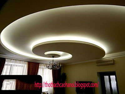 10 mẫu trần thạch cao phòng khách đẹp
