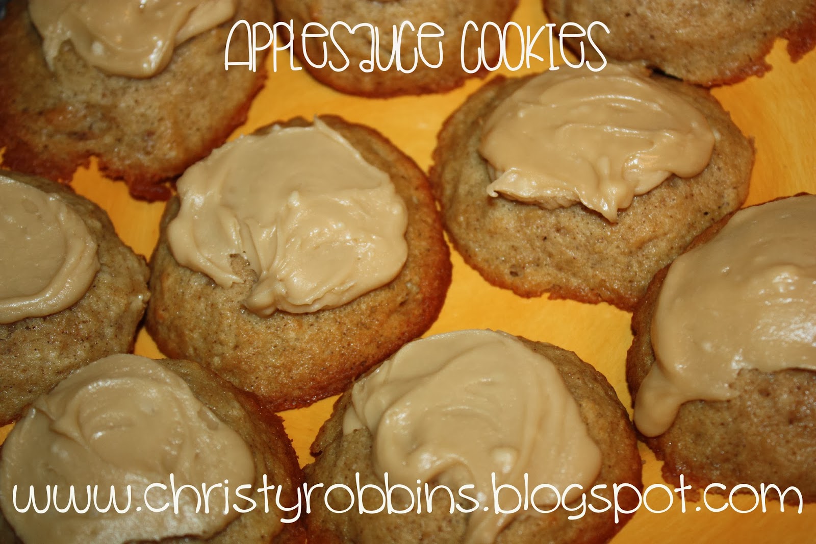 Applesauce Cookies with Caramel Frosting christyrobbins