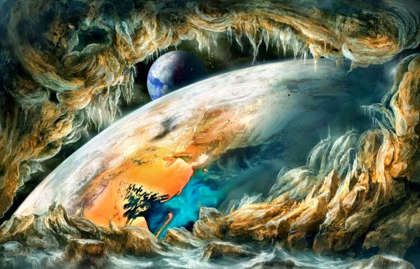 Surrealismo e ficção científica nas ilustrações espaciais de Valentinia Korshunakova Valentinia Korshunakova Elitanna deviantart ilustrações surreal ficção planetas universo photoshop