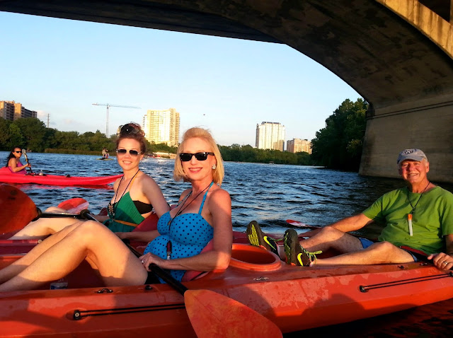 KAYAKING, LADY BIRD LAKE, AUSTIN TEXAS, CONGRESS STREET BRIDGE, LOVE, LAUGH, PADDLE, BATS