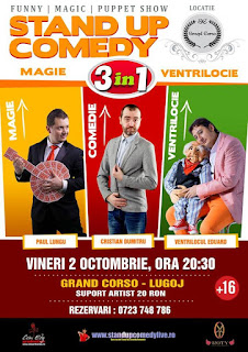 Stand-Up Comedy Magie si Ventrilocie Vineri 2 Octombrie Lugoj Stand-Up Comedy Magie si Ventrilocie Vineri 2 Octombrie Lugoj