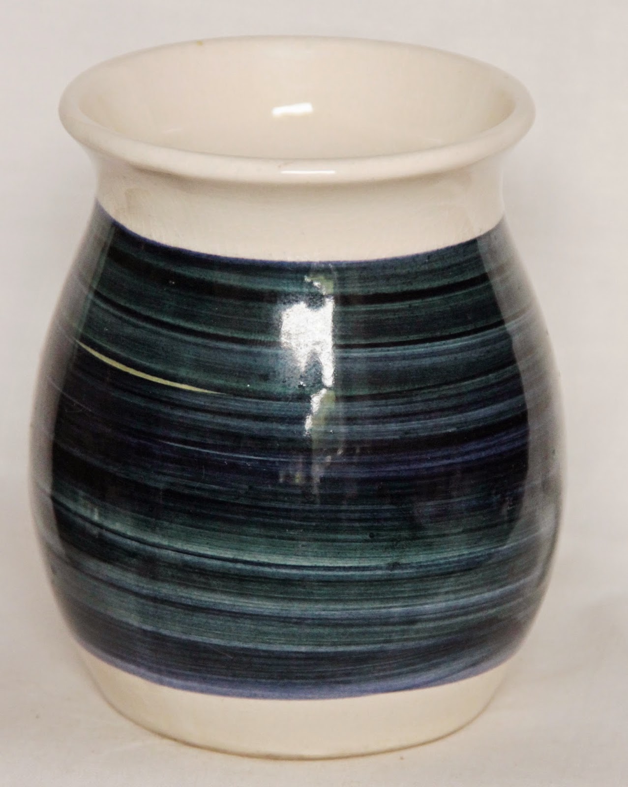 Curio Gifts Vintage Handpainted Blue Vase Dragon Pottery Rhayader