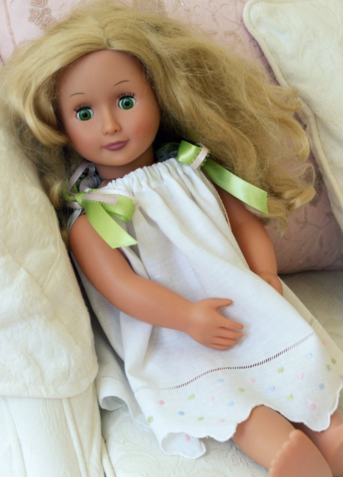 A Little Loveliness Tea Towel Pillowcase Doll Dress Tutorial