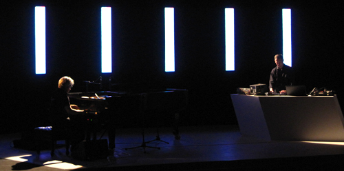 Alva Noto and Ryuichi Sakamoto at Sonar 2011 Alva Noto, Carsten Nicolai, Ryuichi Sakamoto, Sonar 2011, Barcelona,Teatre Grec