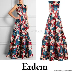 Kate Middleton wore ERDEM Alouette printed silk-gazar gown