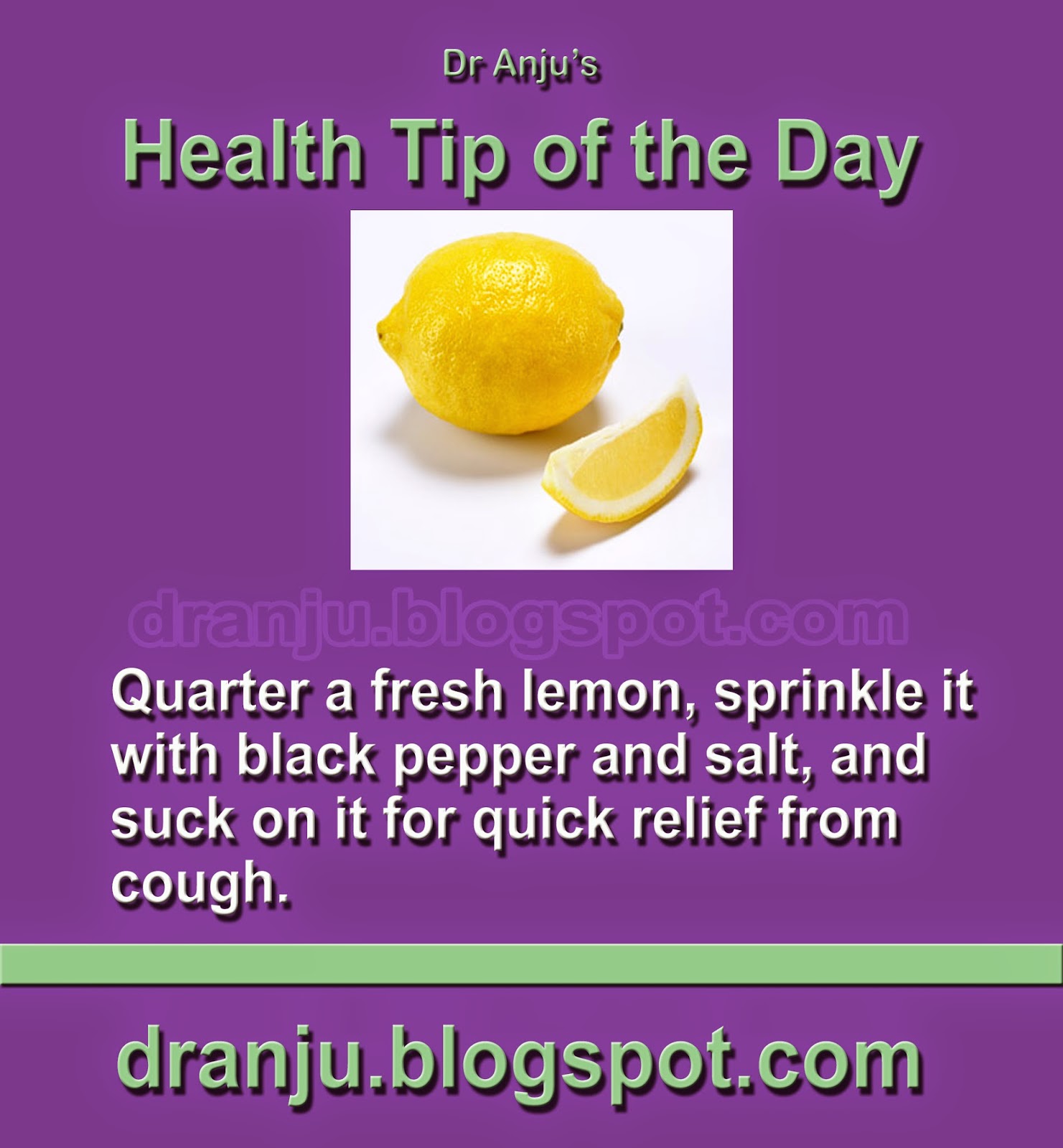Dr Anju's Health Tips Health Tip of The Day 5th June