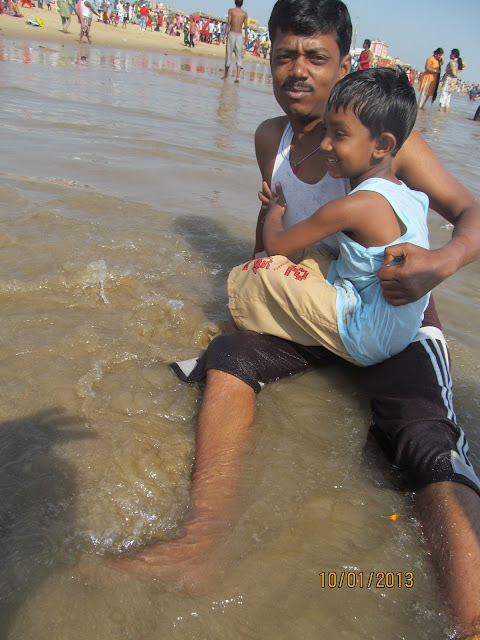 Puri Sea Beach enjoying Raju Paul and Aritra Paul