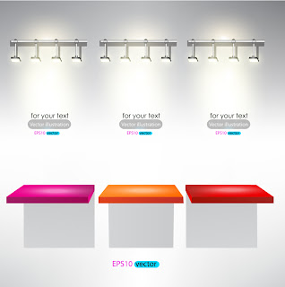 鮮やかな照明の展示ブース Brilliant lighting display booth イラスト素材