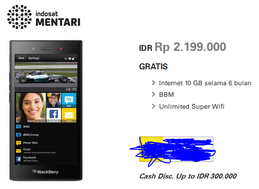 Harga Handphone BlackBerry Z3 Jakarta Terbaru