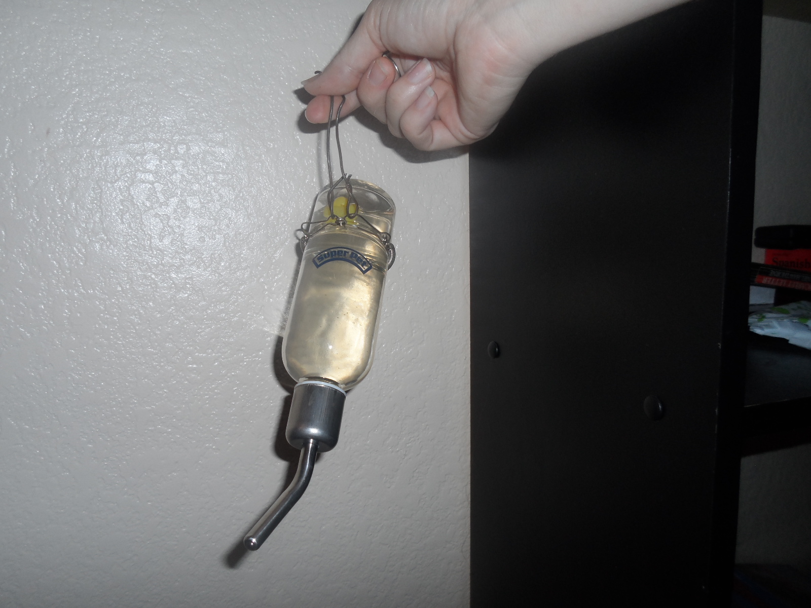 you can easily hang water bottles in your glass aquarium. Add wire and