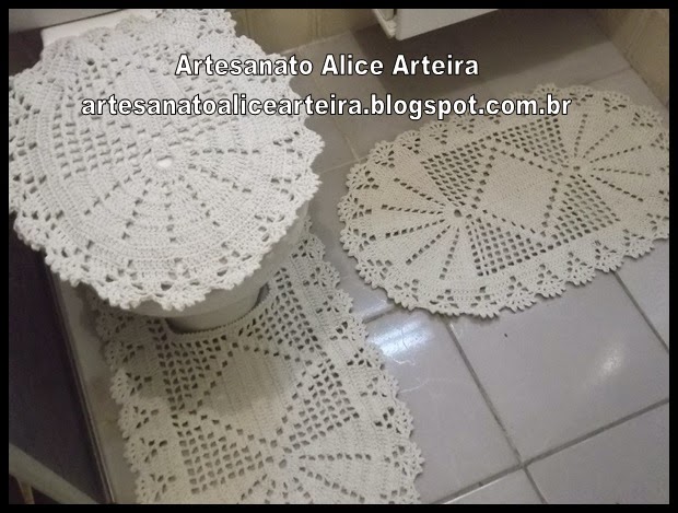 Artesanato Alice Arteira Jogo de banheiro de crochê # Jogo De Banheiro Simples Em Croche Passo A Passo Artesanato Alice Arteira Jogo de banheiro de crochê # Jogo De Banheiro Simples Em Croche Passo A Passo
