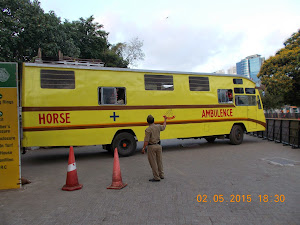 "HORSE VAN" transporting horses from Mahalaxmi racecourse to the Pune racecourse.