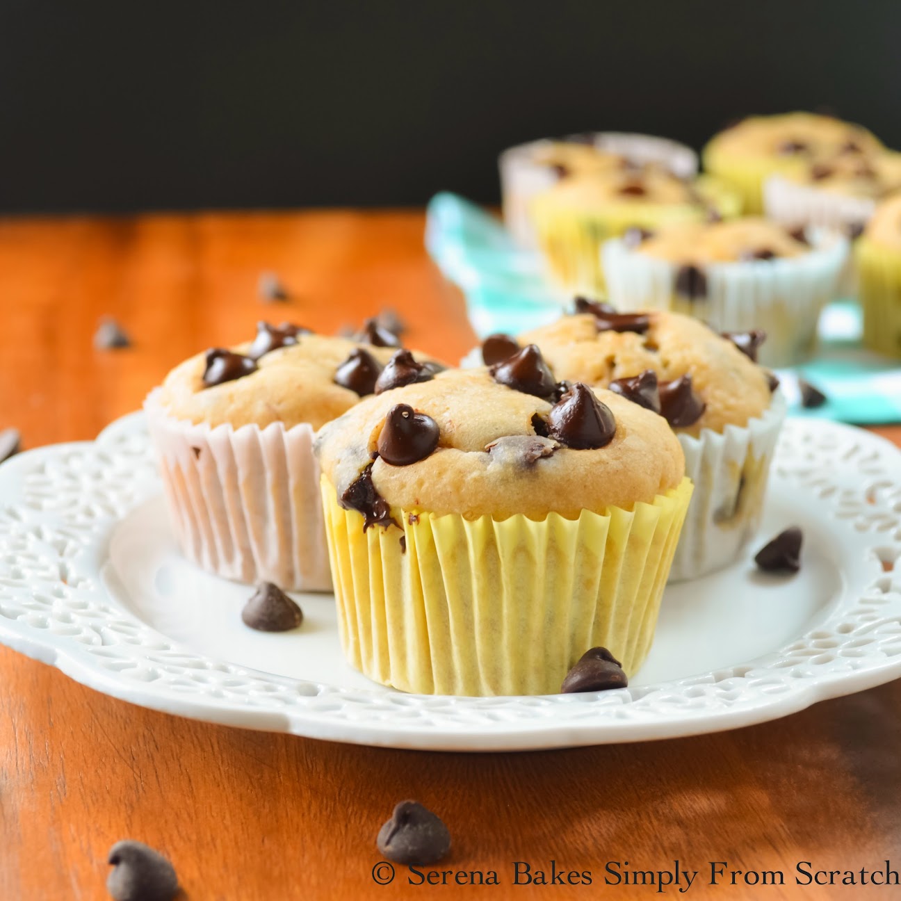Giveaway and Skinny Banana Chocolate Chip Muffins Serena Bakes Simply