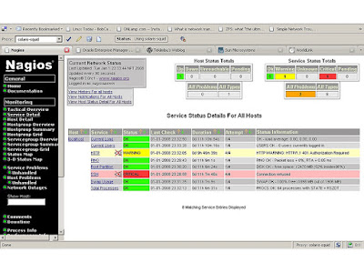 Nagios monitoring web interface