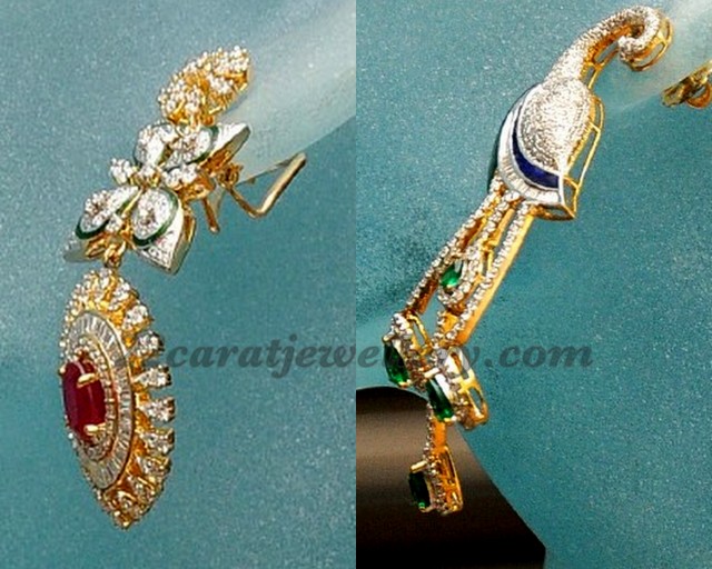 Heavy Diamond Earrings 18k Gold Jewellery Designs
