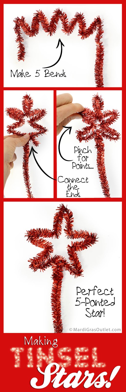 How to Make a Tinsel Star | Tutorial by MardiGrasOutlet.com