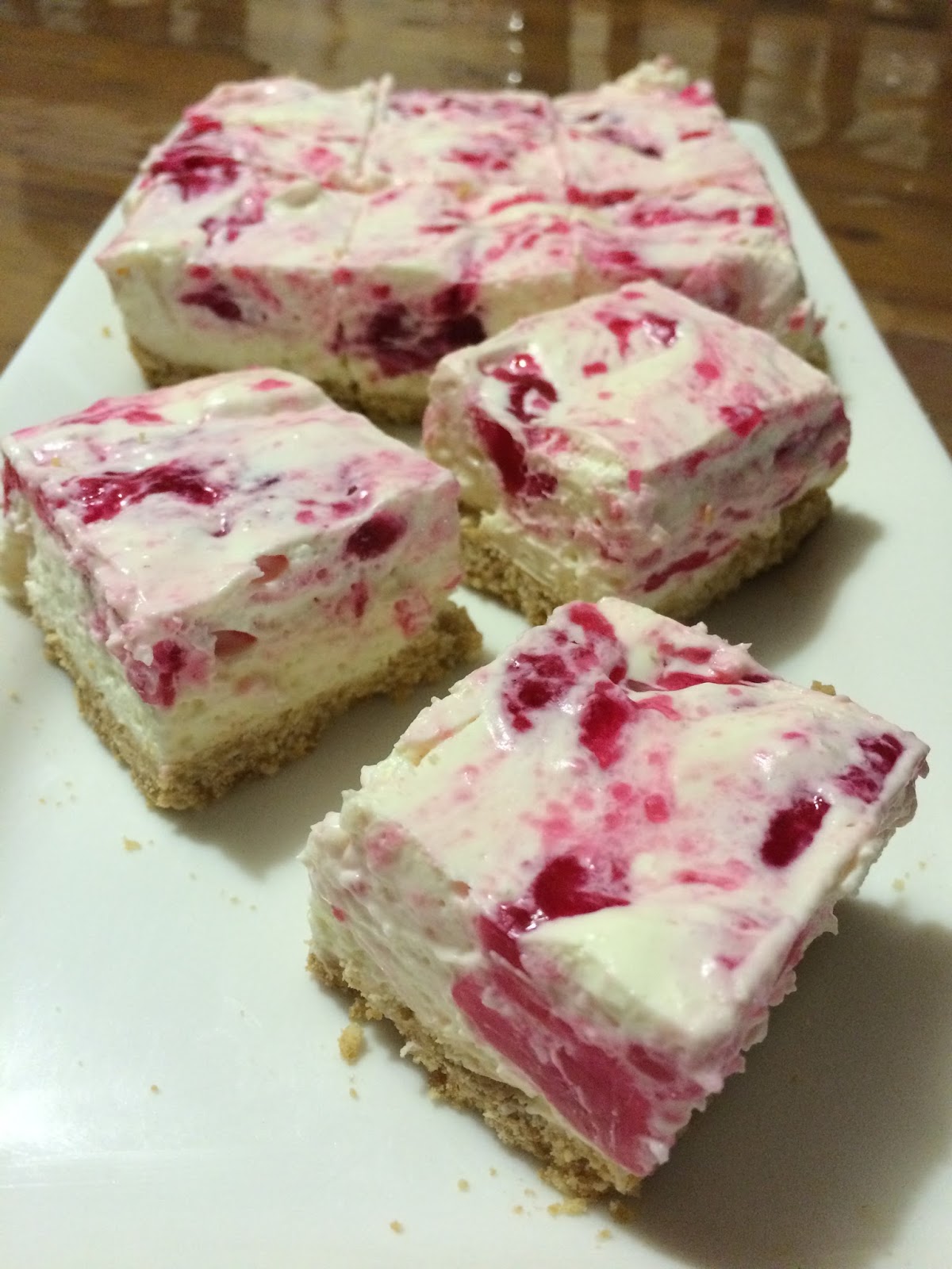 Low Fat Raspberry Jelly Swirl Cheesecake Slice A Dash Of Flavour Printable Recipes