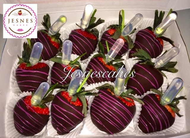 Jesnescakes Alcohol Infused Extra Large Long Stem Chocolate Covered Strawberries