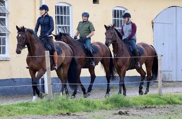 Crown Princess Mary and Crown Prince Frederik of Denmark at Gråsten Palace on horseback