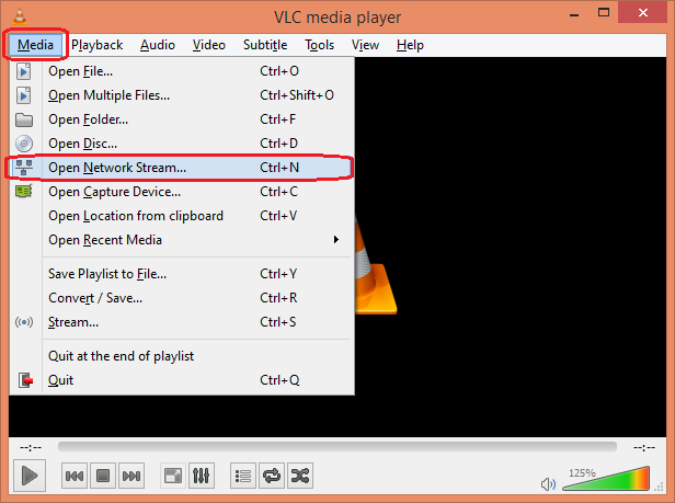 VLC - Open Network Stream