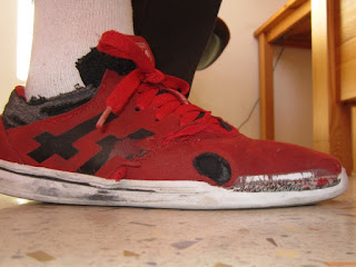 destroyed skate shoes