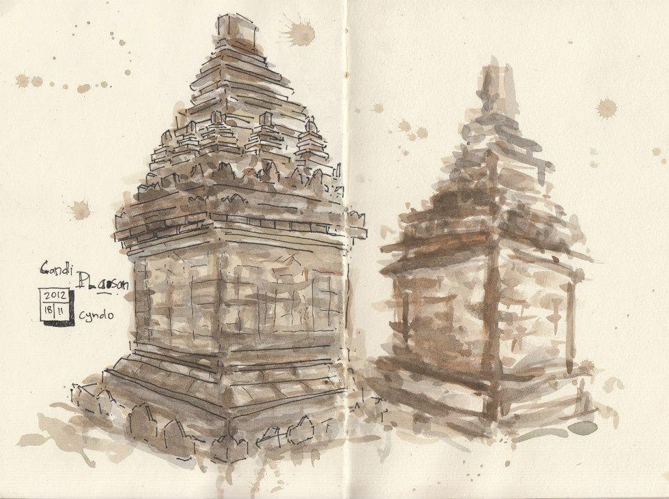 sketsa candi sketsa candi