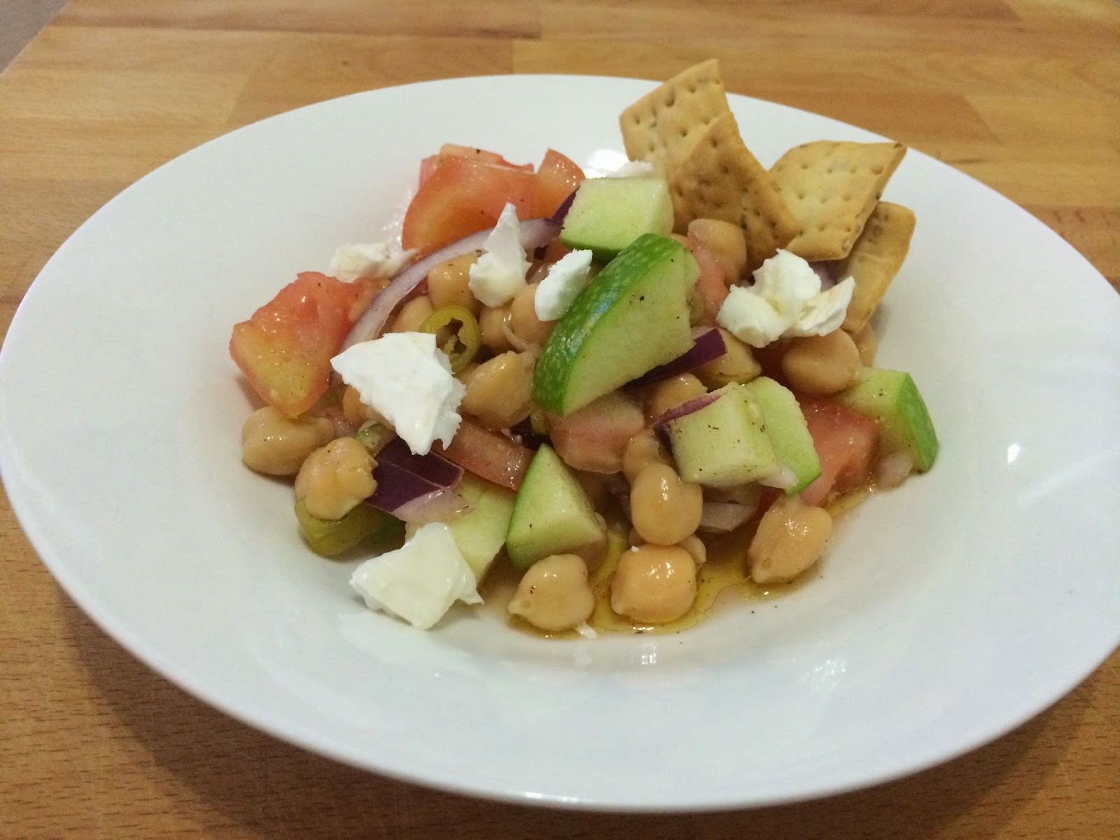 Recetas para Estudiantes Ensalada de garbanzos y manzana ácida