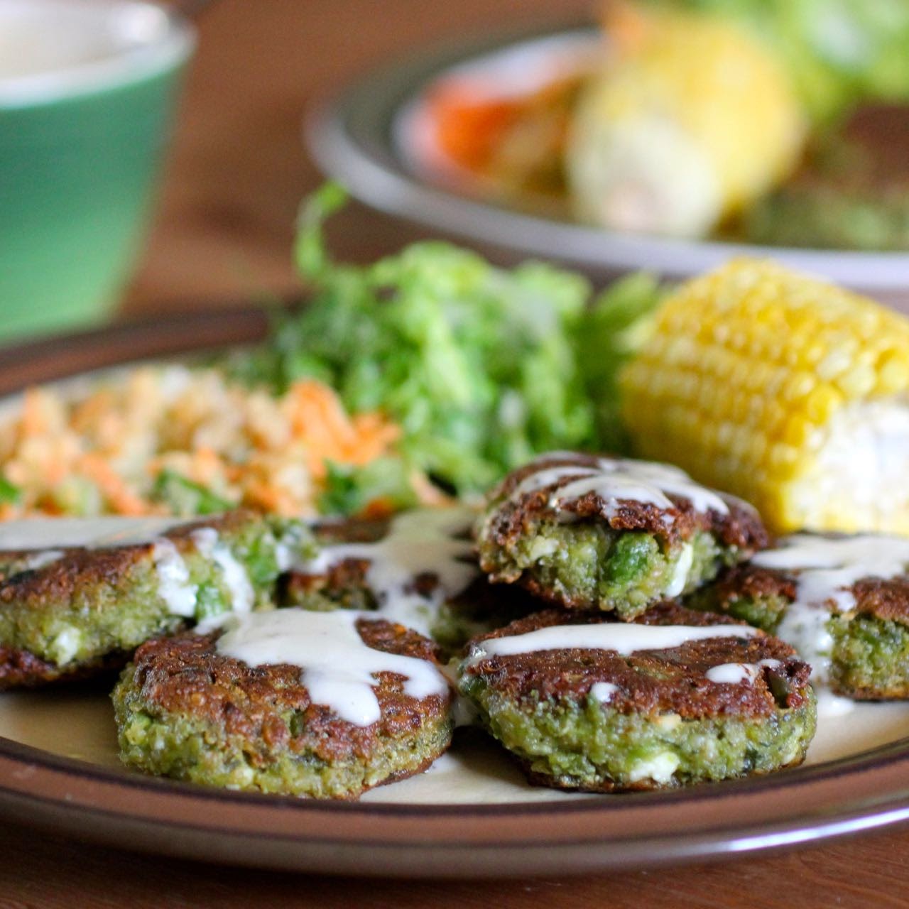 Green Gourmet Giraffe Pea, Quinoa and Feta Fritters and random bicycle