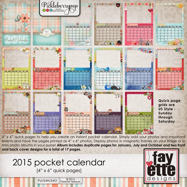quick pocket calendar pages