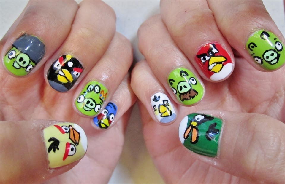 1. Angry Birds Nail Art Tutorial - wide 7