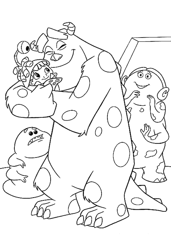 imagens Bu e outros personagens Monstros S.A pintar Desenhos Para Colori Bu e outros personagens Monstros S.A desenhar