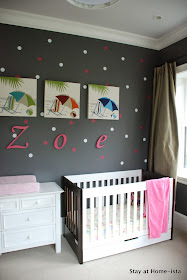 polka dot pink and white baby girl nursery