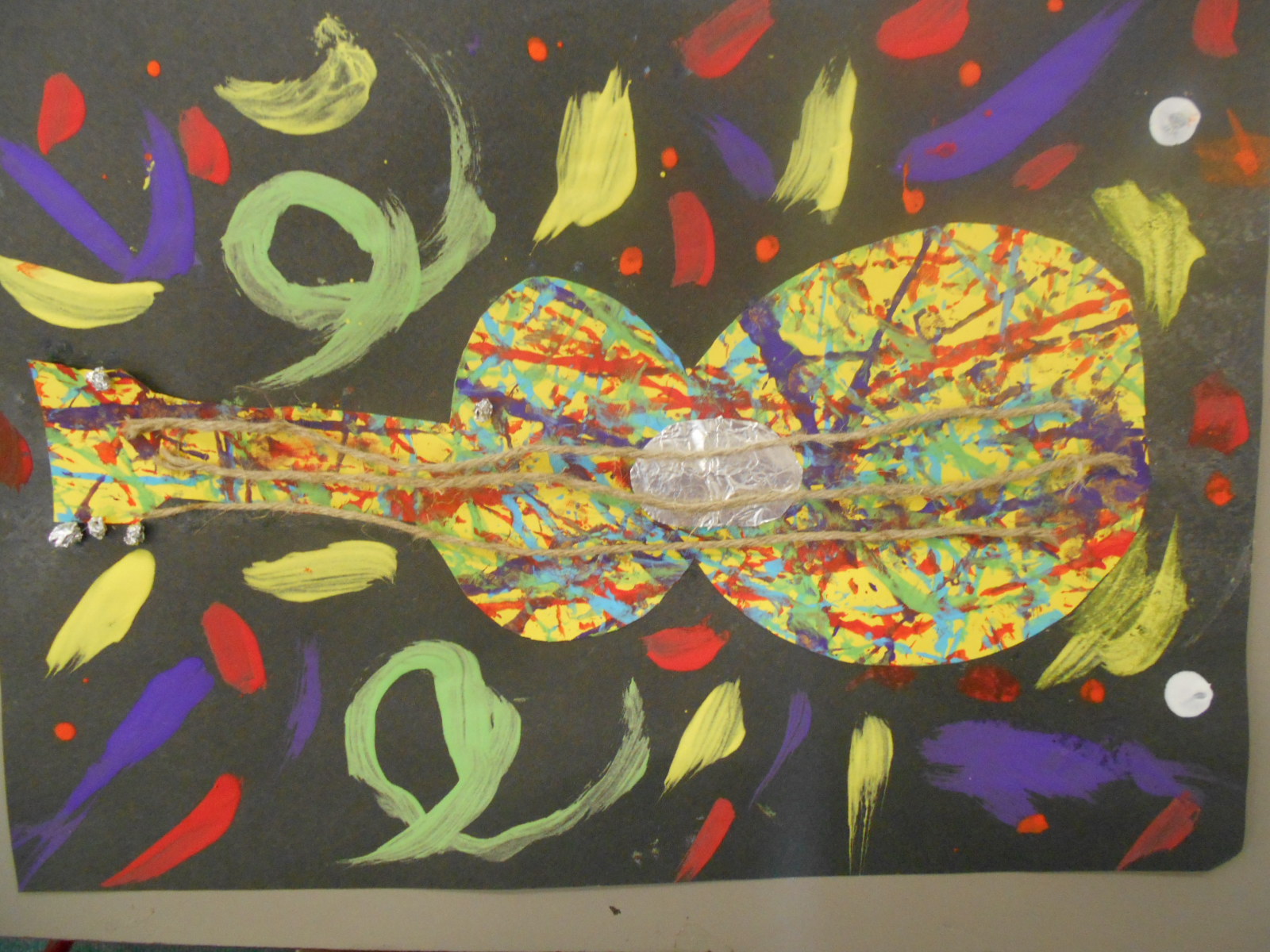 Bricks & Wood School Art Activities Jackson Pollock Guitars