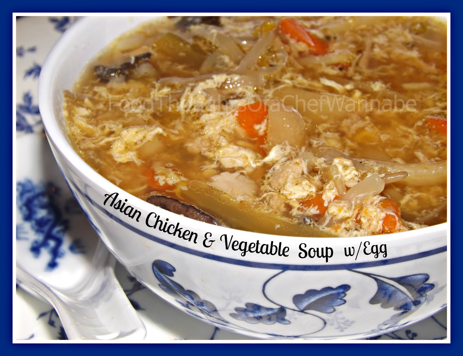 FoodThoughtsOfaChefWannabe Asian Chicken and Vegetable Soup w/Egg