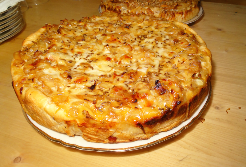theflyingweisswurst OneCrust Pie with Onions Zwiebelkuchen