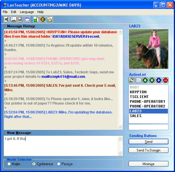 instant message template