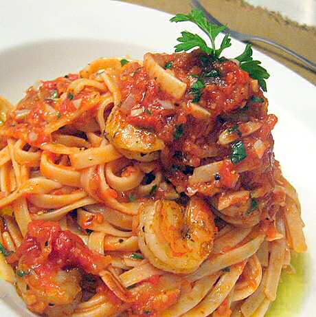 Tagliatelli met scampi