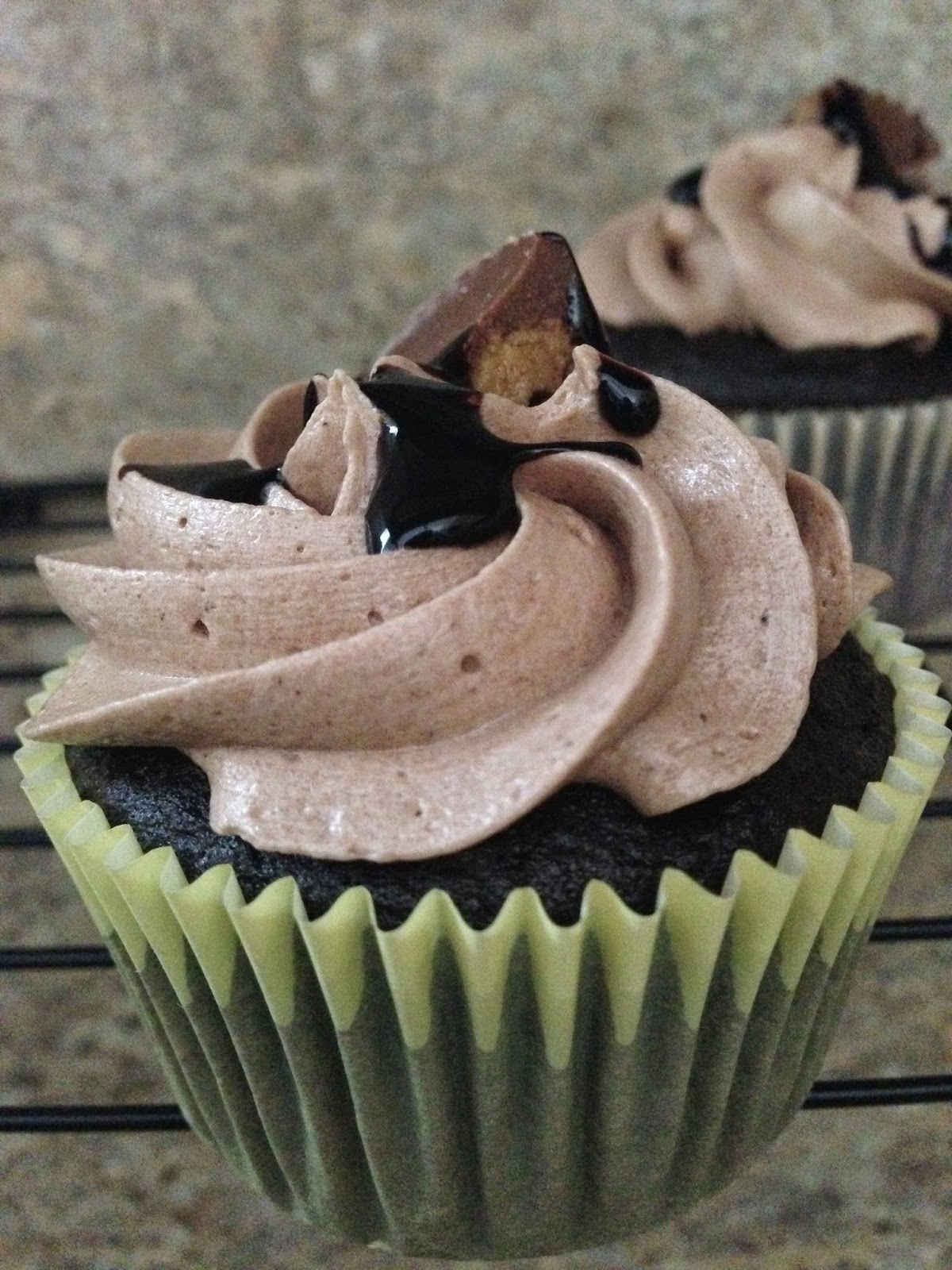 Steph's Sweets Delicious Dark Chocolate & Peanut Butter Cupcakes