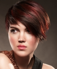 Short Hairstyles 2014 Maroon Hair Highlights