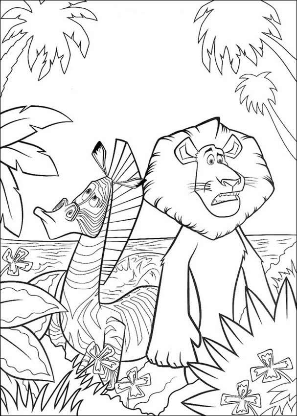 Marty Zebra Coloring Pages | Madagascar Cartoon Characters