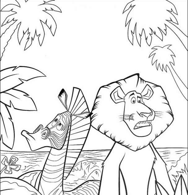 Marty Zebra Coloring Pages | Madagascar Cartoon Characters