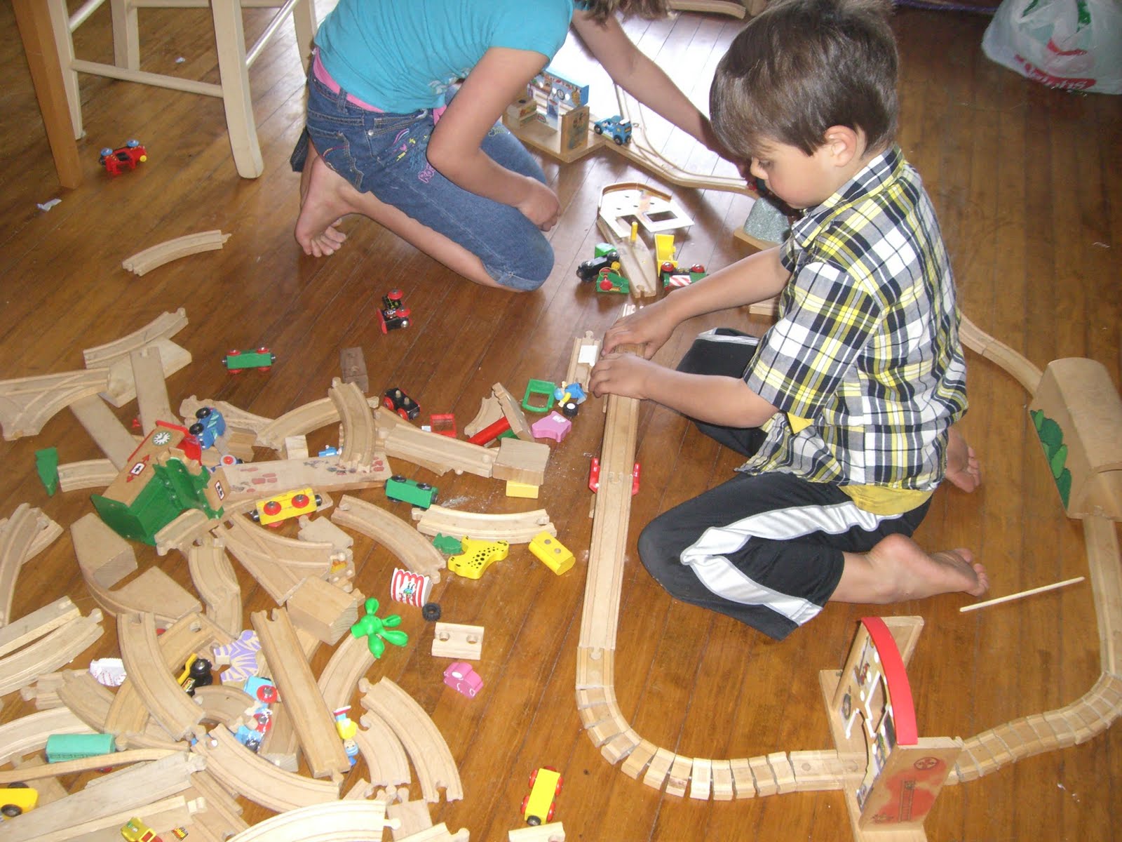 My Art Of Photography Two Little Children Playing Trains